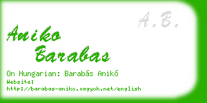 aniko barabas business card