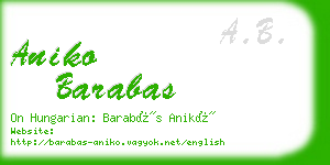 aniko barabas business card